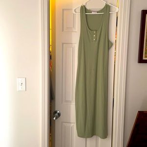 Pink Lily sage green midi dress